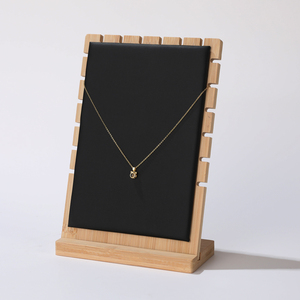 Exhibidores de Joyería de Bambú de Alta Calidad al por Mayor, Soporte de Terciopelo para Collares y Pendientes, Set de Exhibición de Lujo - Product Image 6