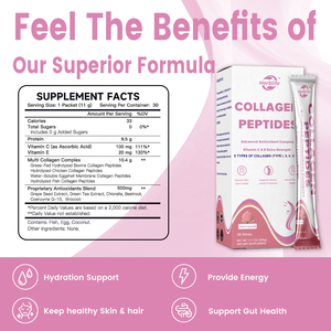 Haccp OEM - Polvo de Péptidos de Colágeno en Sobres, Colágeno Multitipo I, II, III, V, X con Mezcla Antioxidante, Vitamina C y E - Product Image 2