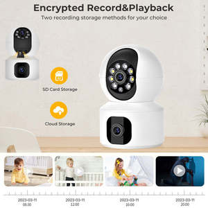 Caméra WiFi 3MP <span class=keywords><strong>avec</strong></span> double écran, moniteur pour bébé, vision nocturne, caméra IP de sécurité PTZ intérieure, CCTV <span class=keywords><strong>avec</strong></span> sirène intégrée, audio bidirectionnel - Product Image 4
