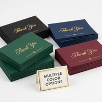 Tarjetas de Agradecimiento de Cartón Negro de Lujo Personalizadas con Estampado en Dorado para Empaquetado de Productos de Marca Premium