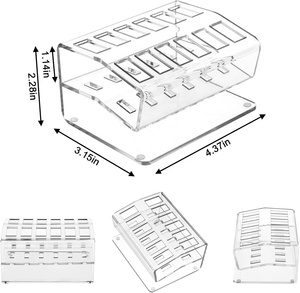 Acrylic USB Flash Drive trường hợp Rack 12 khe cắm hiển thị rõ ràng USB lưu trữ tổ chức chủ đứng USB Memory Stick Flash nhảy ổ đĩa - Product Image 2