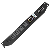 Unité de distribution d'alimentation 230V 10A 4 ports C13 avec prises à verrouillage, surveillance indépendante avec extension d'E/S, SNMP, centre de données OEM