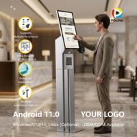 Interaktiver Touchscreen mit Kamera, RFID-NFC-Kartenleser und Drucker für Hotel-Selbstbedienungs-Check-in und Besucher-Kiosk