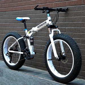 Bici da Montagna Pieghevole per Spiaggia e Neve, Pneumatici Allargati 26*4.0 Pollici, 24 Velocità, Freno a Disco, Sospensione Anteriore, Sgancio Rapido - Product Image 2