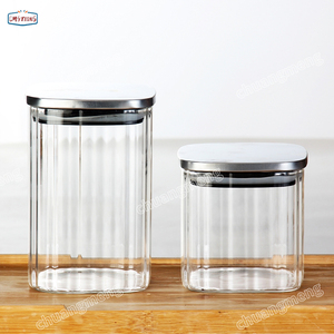 Bốn lọ thủy tinh vuông lọ lưu trữ thực phẩm lon sữa bột lon ngũ cốc và ngũ cốc lưu trữ lọ trà kẹo lưu trữ lọ - Product Image 5