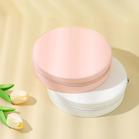 Étui à bijoux circulaire en cuir PU avec miroir pour logo personnalisé, organiseur de voyage, ensemble portable vegan de qualité boutique