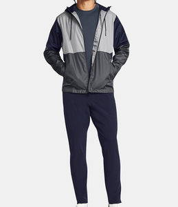 Chándal de jogging <span class=keywords><strong>para</strong></span> <span class=keywords><strong>hombre</strong></span> de corte regular personalizado, conjunto de 2 piezas de etiqueta privada, ropa deportiva cortavientos de tela de nailon transpirable - Product Image 4