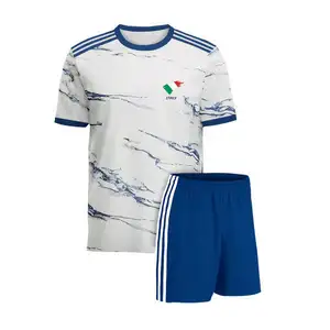 Italy Youth Soccer Football Jersey T-Shirt and Shorts Set Wholesale Kid Boy School Game Day Outfit Custom Girl Child Name Jersey