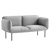 थोक कस्टम एकल loveseat सोफे ग्रे मखमल कपड़े होटल सोफे रेस्तरां के लिए गद्देदार अल्ट्रा आधुनिक सोफे