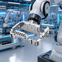 Support structurel multi-trous en aluminium pour pince robotisée, usiné CNC 5 axes, pièce d'automatisation de précision OEM