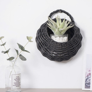 Cestas de mimbre para flores, almacenamiento redondo hecho a mano para montar en la pared, para suculentas y plantas XH24 135 - Product Image 3