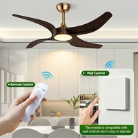 Nouveauté Ventilateur de plafond décoratif moderne de 52 pouces avec lames en ABS, lumière, télécommande Tuya Smart, moteur BLDC à économie d'énergie
