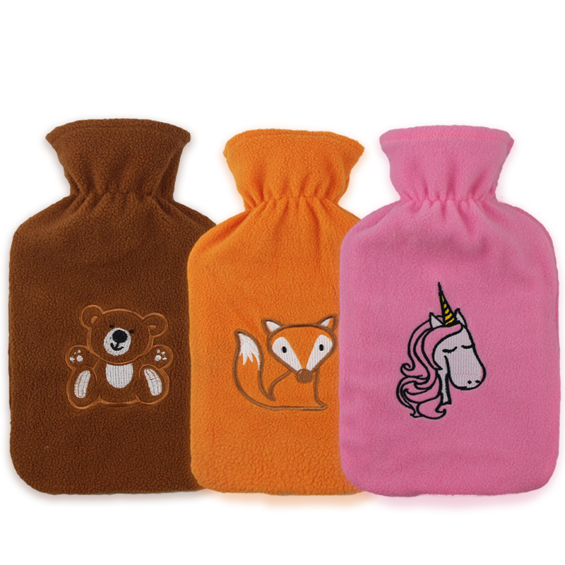 cheap rubber hot water bag 1000ml cute mini hot water bottle with cover custom logo