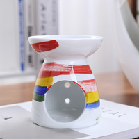 Porte-bougie chauffe-cire en céramique colorée pour bougies chauffe-plat, diffuseur d'huiles essentielles et d'arômes en céramique