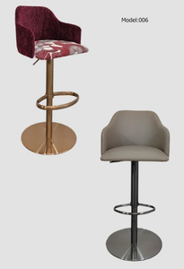 Modern Stainless Steel Bar <b>Stools</b> Fixed Armrests Swivel <b>Adjustable</b> <b>Height</b> Round Metal Base Nordic Design Home Bar Commercial Use - Product Image 3