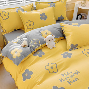 100% Bông In 4Pcs Bộ Đồ Giường Bộ Phim Hoạt Hình Duvet Bìa Tùy Chỉnh Kích Thước Được Trang Bị Tấm Thân Thiện Với Da Chăn Bìa Với Vỏ Gối - Product Image 6