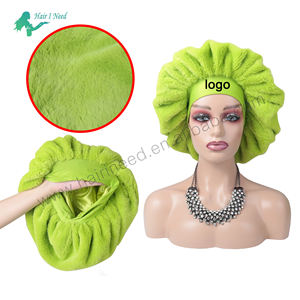 หมวกคลุมผมผ้าซาตินกำมะหยี่มีขนยาวกว้างหมวกสำหรับฤดูหนาวซับในผ้าฟลีซปะการังผ้าซาตินออกแบบโลโก้ได้ตามต้องการ - Product Image 4