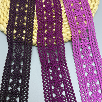 Nouveautés - Vente directe d'usine - Prix compétitif - Couleurs personnalisées - Dentelle guipure violette 4,3 cm - Dentelle en polyester pour la décoration de vêtements