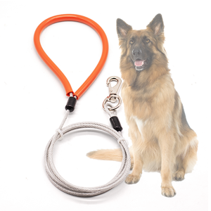Guinzagli per Cani Resistenti, Guinzaglio in Metallo Anti-Masticazione per Cani di Taglia Grande (Fino a 113 kg), Guinzaglio in Cavo Metallico da 3 Metri con Impugnatura Morbida in Silicone - Product Image 5