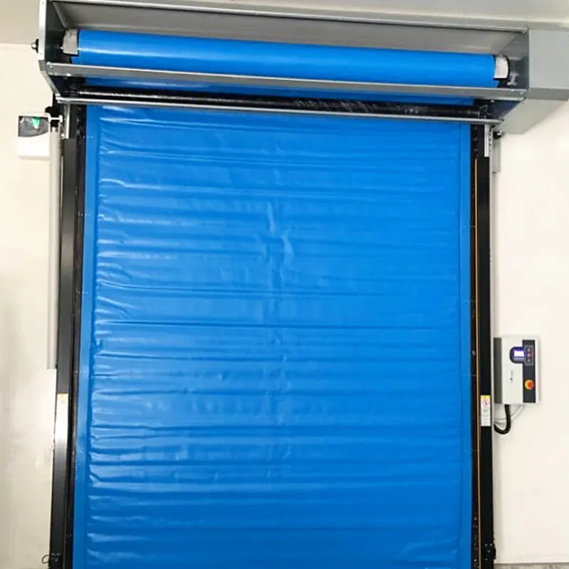 Puerta de persiana rotativa automática de PVC, autoreparación, aislamiento térmico