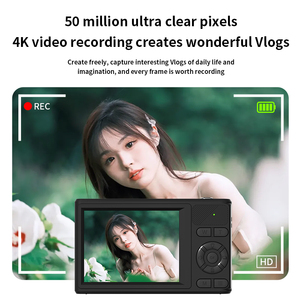 Appareil photo numérique 4K Ultra HD, résolution photo 50MP, zoom numérique 16X, écran IPS 2,8 pouces, léger et portable, appareil photo CCD - Product Image 3