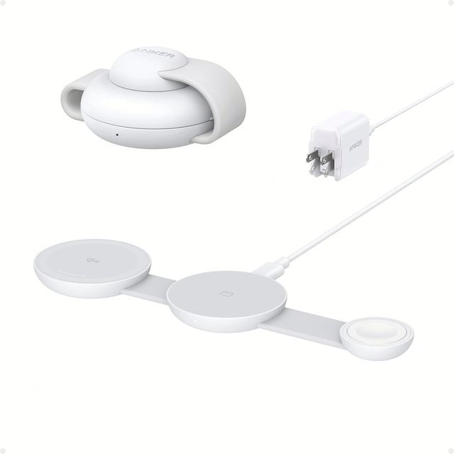 Anker MagGo UFO 3-in-1 Charger , for iPhone 16 Wireless Charger Station, Qi2 Certified 15W, Foldable Travel Charging Pad