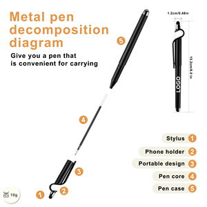 Wholesale Best Bulk 3-in-1 Multi-function Gel Plastic <b>Pen</b> Promotion Custom Logo Print for Stylus Screen Mobile Phone Holder - Product Image 4