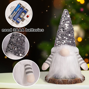 Muñeco de Navidad Personalizable de 30 cm, Lindo Gnomo Rudolph sin Rostro, Adorno Pequeño con Sombrero de Lentejuelas Luminosas para Decoraciones Navideñas y Manualidades - Product Image 4