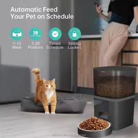 Distributeur automatique de nourriture pour animaux de compagnie WiFi portable, bol surélevé en acier inoxydable 304, distributeur automatique de nourriture pour chats en plastique transparent avec application