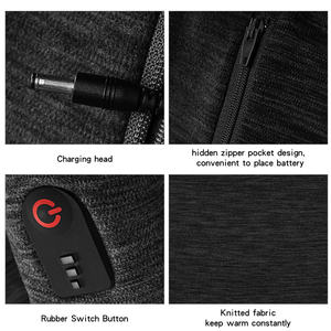 7.4v रिचार्जेबल बैटरी थर्मल अंडरवियर लंबी आस्तीन पॉलिएस्टर + लिंट थोक गर्म अंडरवियर - Product Image 4