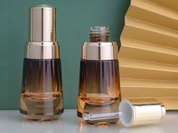 Flacon compte-gouttes en verre haut de gamme de 30 ml, conique, pour huiles essentielles, sérum d'ananas, contenant cosmétique avec lumière, vente en gros