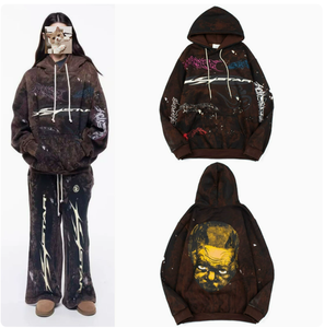 Felpa <span class=keywords><strong>con</strong></span> <span class=keywords><strong>Cappuccio</strong></span> Oversize in Cotone Felpato Stile Retrò High-Street per Coppie, Giacca Pullover Streetwear Americana - Product Image 2