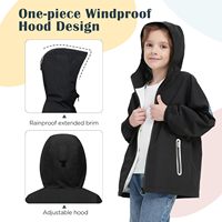 Veste de pluie imprimée pour enfants avec aérations et doublure en maille, capuche à visière allongée - 100% polyester, lavable en machine pour garçons et filles