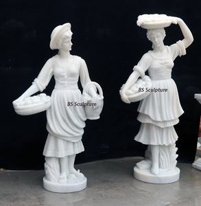 Escultura de hombre y mujer desnuda griega de tamaño real de mármol blanco famoso tallado a mano - Product Image 3