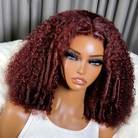 Perruque Courte Bob Brésilienne en Cheveux Humains Remy, Sans Colle, Dentelle HD, Base Élastique, 100% Cheveux Naturels, Aspect Naturel pour Femmes Noires