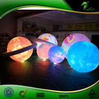 Ballons gonflables lumineux de forme sphérique de lune et de planètes de taille personnalisée pour la décoration