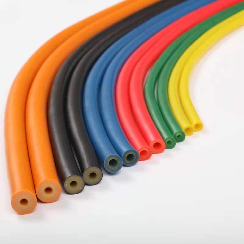 Customized size and Pantone color natural latex tube slingshot medical fitness rubber super stretch tube