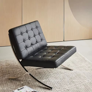 <span class=keywords><strong>Chaise</strong></span> de design Barcelone, résistante aux griffes des chats, en cuir/cuir ciré, <span class=keywords><strong>chaise</strong></span> de loisirs, <span class=keywords><strong>2</strong></span> couleurs disponibles - Product Image 4