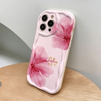 Coque de téléphone portable à motif crème de fleurs roses pour iPhone 16 Plus 15 17 18 Pro Max 14 Plus 13 – Étui arrière Funda