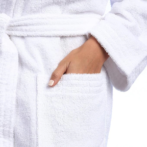 <strong>Ladies</strong> Queen Thick Terry 100% Cotton Unisex White Bathrobe Night <strong>Dressing</strong> <strong>Gown</strong> Bathrobes - Product Image 3