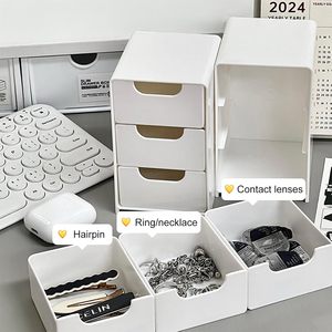 Elegante Organizador de Escritorio Portátil de 3 Niveles, Caja Divisora de Plástico para Suministros de Oficina, Almacenamiento de Joyas y Cosméticos con Cajones - Product Image 4