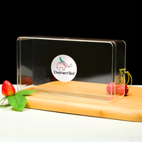Boîte cadeau de luxe jetable en plastique PS transparent de qualité alimentaire, recyclable, personnalisée, grande taille, pour tiramisu, salade, sandwich