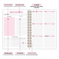 Carnet à spirales avec couverture en PP mat couleur macaron, agenda hebdomadaire, mémo quotidien, agenda, journal pour le bureau, les affaires et l'écriture