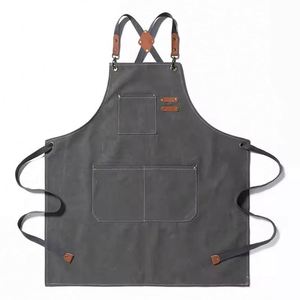 Delantales de Cocina de Lona con Logotipo, Delantales de Algodón para Chef, Uniformes Unisex para Camarero, Delantales Largos Comerciales para Cocina, Bar, Restaurante y Cafetería - Product Image 6
