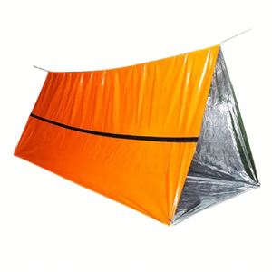 Tente thermique durable pour 2 personnes, abri simple pour le camping en plein air, les voyages, les situations d'urgence, kit de survie, fournitures, logo personnalisé - Product Image 1