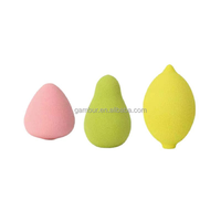 Éponge de maquillage en forme de mangue, mignonne, en forme de fruit, double usage humide/sec, type œuf, emballage OEM, coton démaquillant en vrac