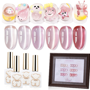 ZRKGEL ยาทาเล็บเจลแบบมืออาชีพ 6 สี ชมพูประกายแสงจันทร์ ยาทาเล็บเจลแบบตาแมว  รับผลิตตามสั่ง  ชุดยาทาเล็บเจลดีไซน์เนอร์ขายส่ง - Product Image 1