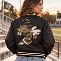 Appliques thermocollantes personnalisées en forme de grande abeille à paillettes scintillantes pour vestes, t-shirts et décoration de vêtements de boutique