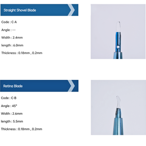 Saffier Scalpel Phaco Spear Diamantmes Cornea Crescent Mes Spleetmes voor Oogheelkundige Chirurgie Cataractchirurgie - Product Image 6