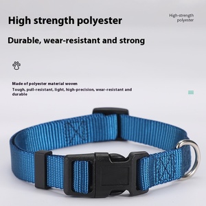 調整可能な小型大型中型犬ペットリング模造ナイロン製品猫用プレーンポリエステル犬の首輪 - Product Image 2